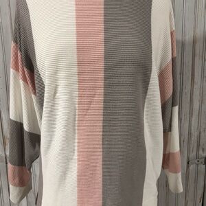 Striped Pink and Gray Sweater